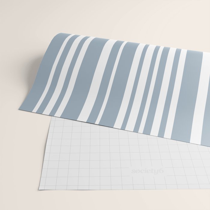 Classic Stripes XXXVI - Natural Blue  Wrapping Paper Gallery Image 2