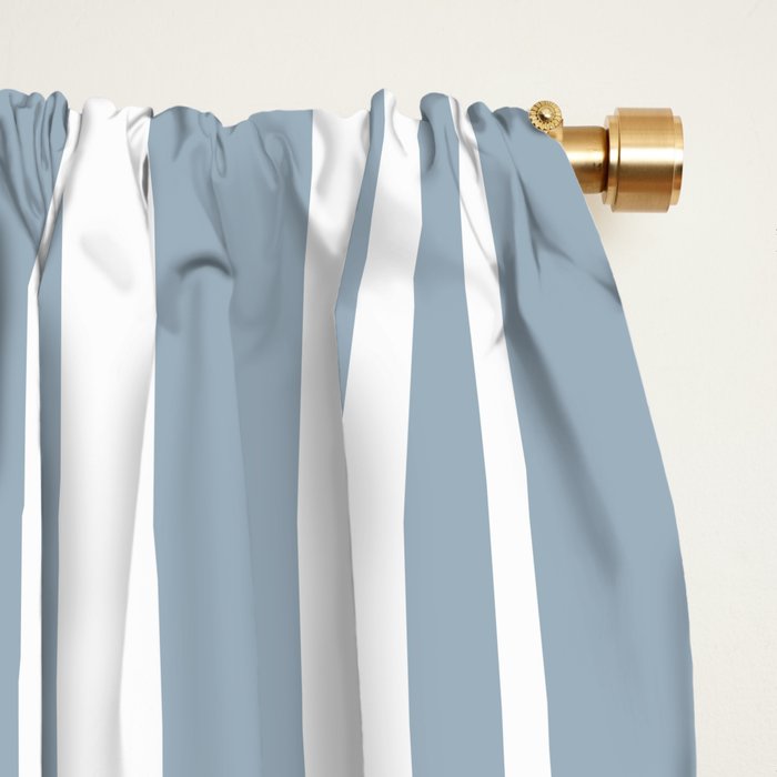 Classic Stripes XXXVI - Natural Blue  Window Curtain Gallery Image 2