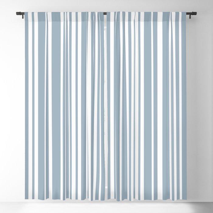 Classic Stripes XXXVI - Natural Blue  Window Curtain Gallery Image 1