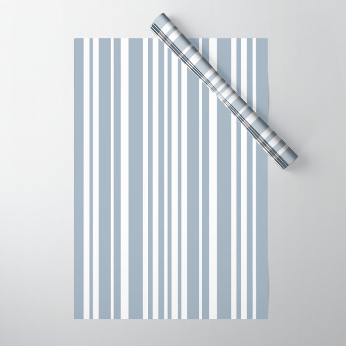 Classic Stripes XXXVI - Natural Blue  Wrapping Paper Gallery Image 1