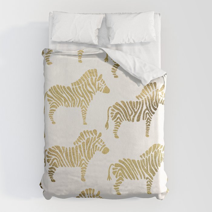 Golden Zebras Duvet Cover Gallery Image 1