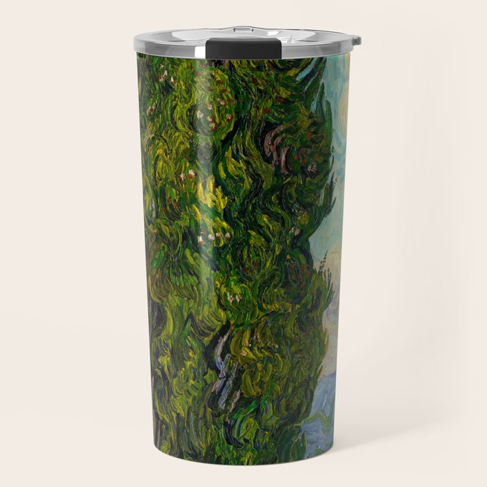 Cypresses Oil Painting Landscape Vincent van Gogh Travel Mug Gallery Image 1