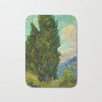 Cypresses Oil Painting Landscape Vincent van Gogh Bath Mat Gallery Image 1