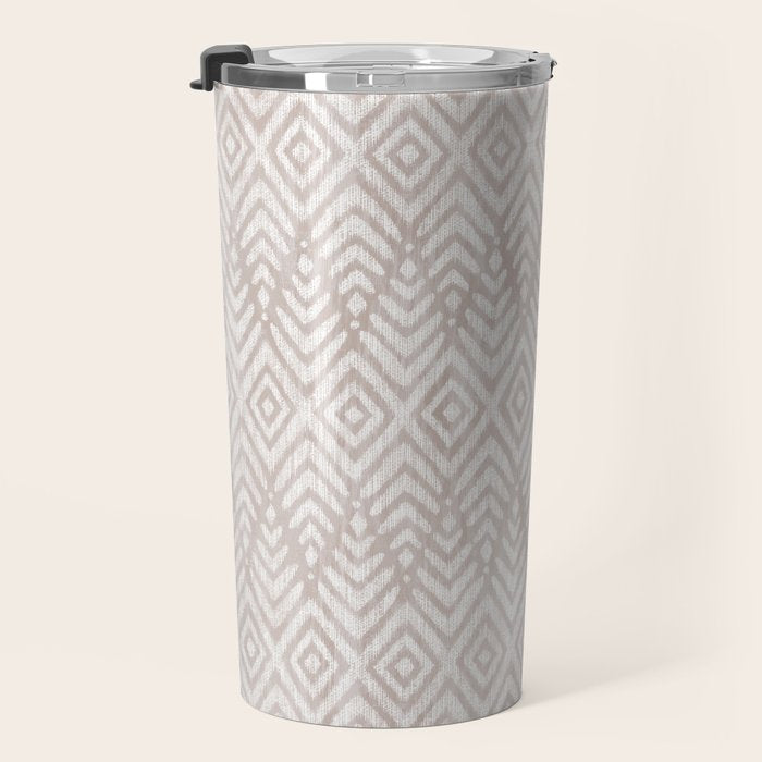 Feather Ikat - Taupe Travel Mug Gallery Image 3