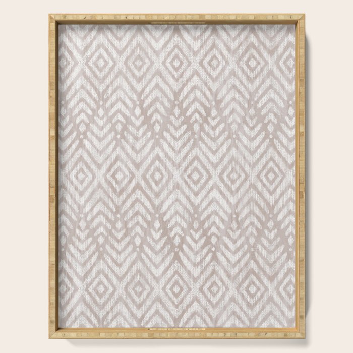Feather Ikat - Taupe Serving Tray Gallery Image 1