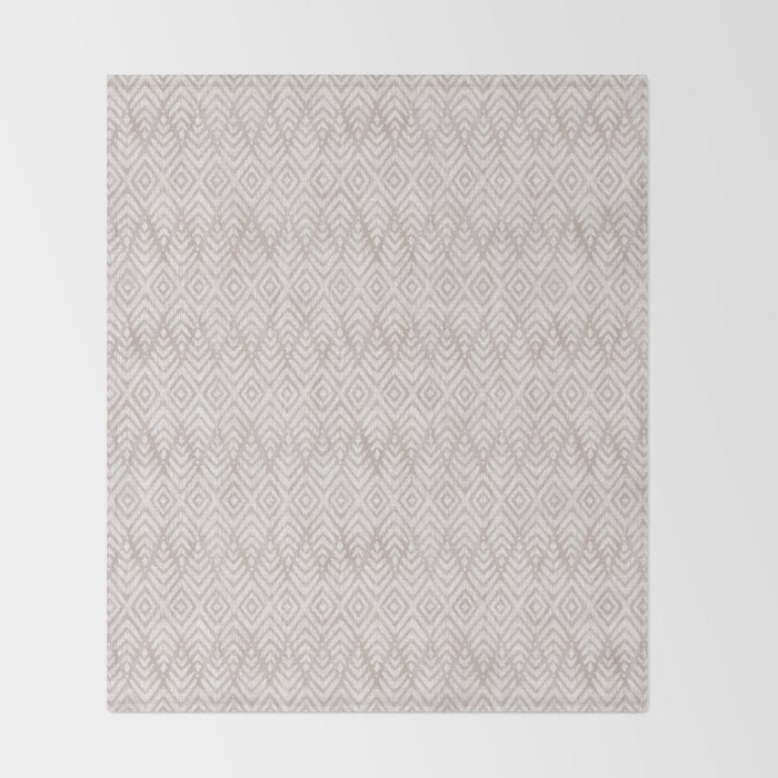 Feather Ikat - Taupe Throw Blanket Gallery Image 2