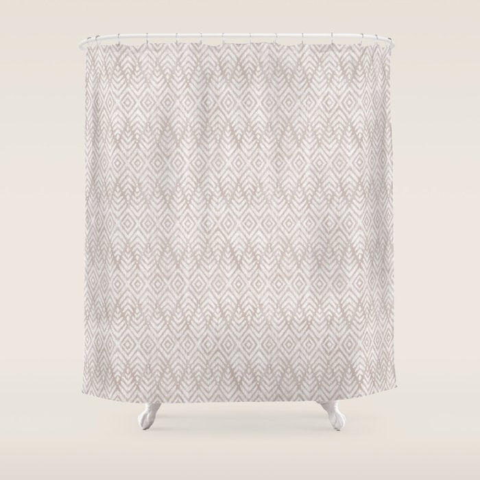 Feather Ikat - Taupe Shower Curtain Gallery Image 1