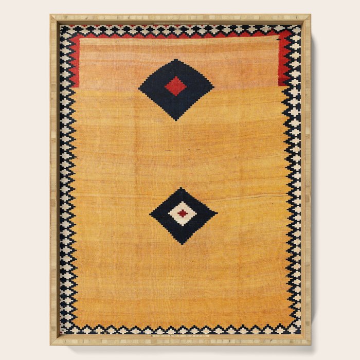 Qashqaâi Fars Southwest Persian Kilim Print Serving Tray Gallery Image 1