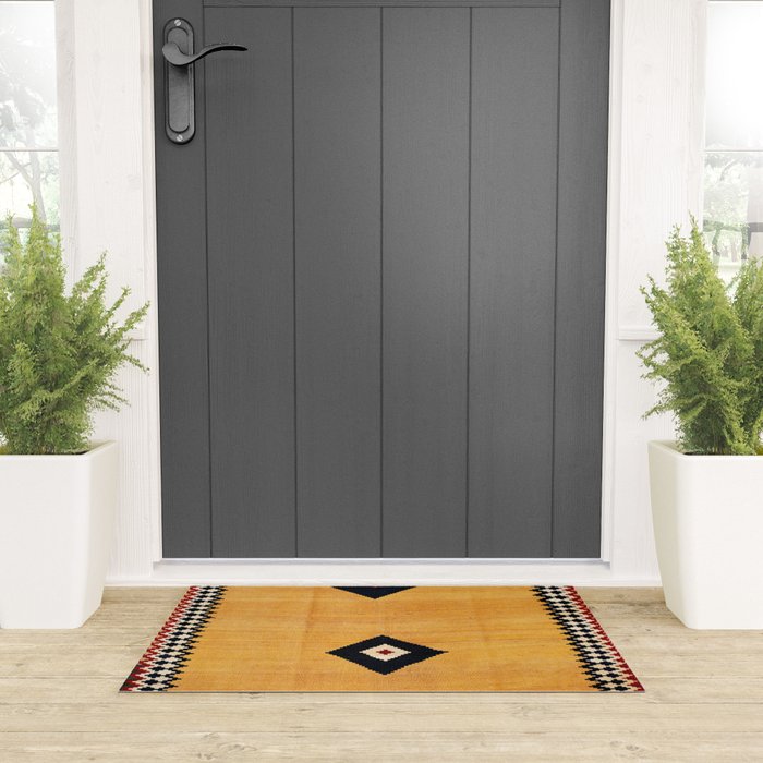 Qashqaâi Fars Southwest Persian Kilim Print Welcome Mat Gallery Image 3