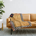 Qashqaâi Fars Southwest Persian Kilim Print Throw Blanket Gallery Image 1