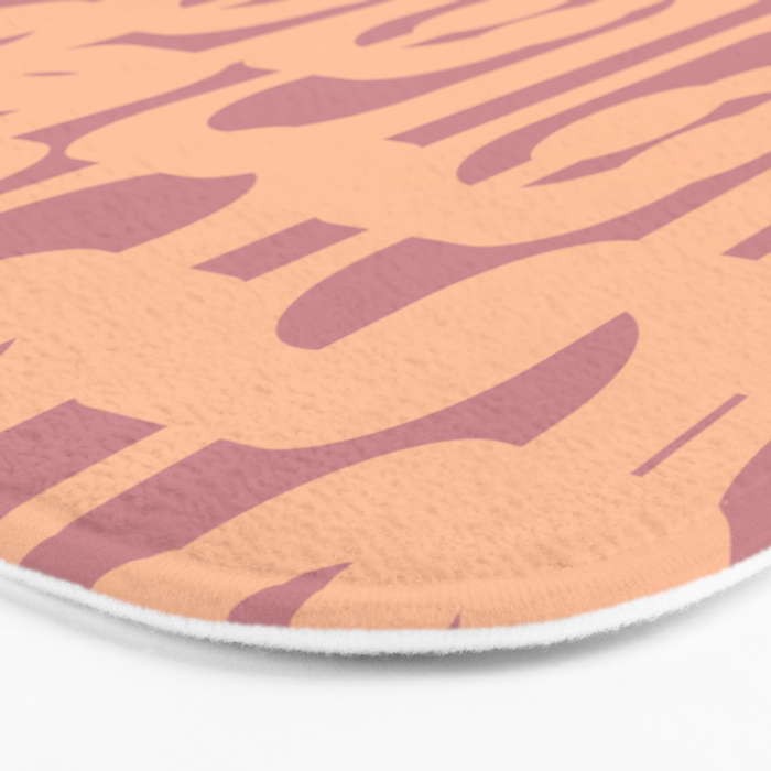 Mid Century Modern Loop Pattern Peach and Plum Mauve Bath Mat Gallery Image 3
