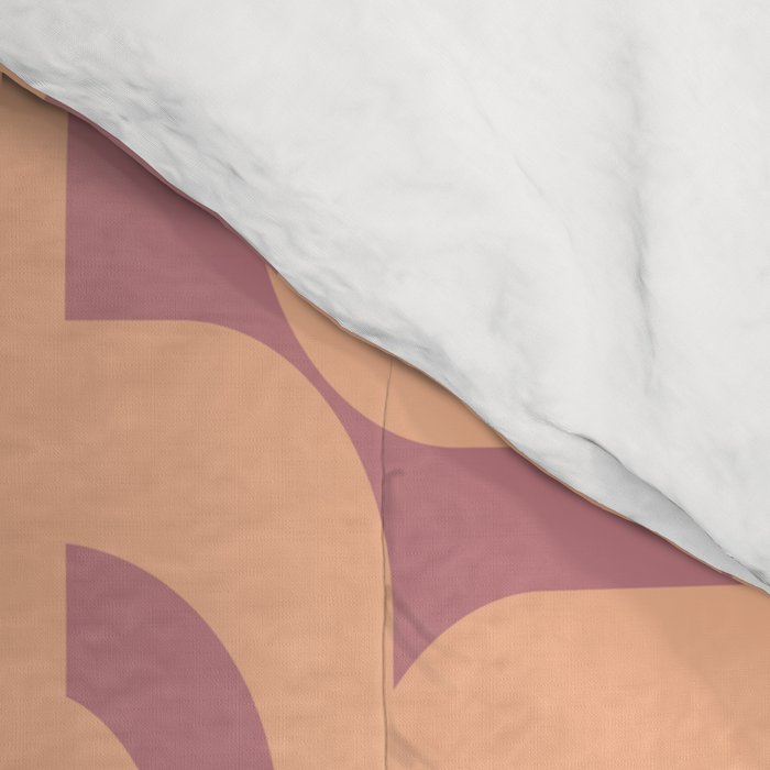 Mid Century Modern Loop Pattern Peach and Plum Mauve Comforter Gallery Image 4