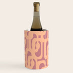 Mid Century Modern Loop Pattern Peach and Plum Mauve Wine Chiller Gallery Image 2