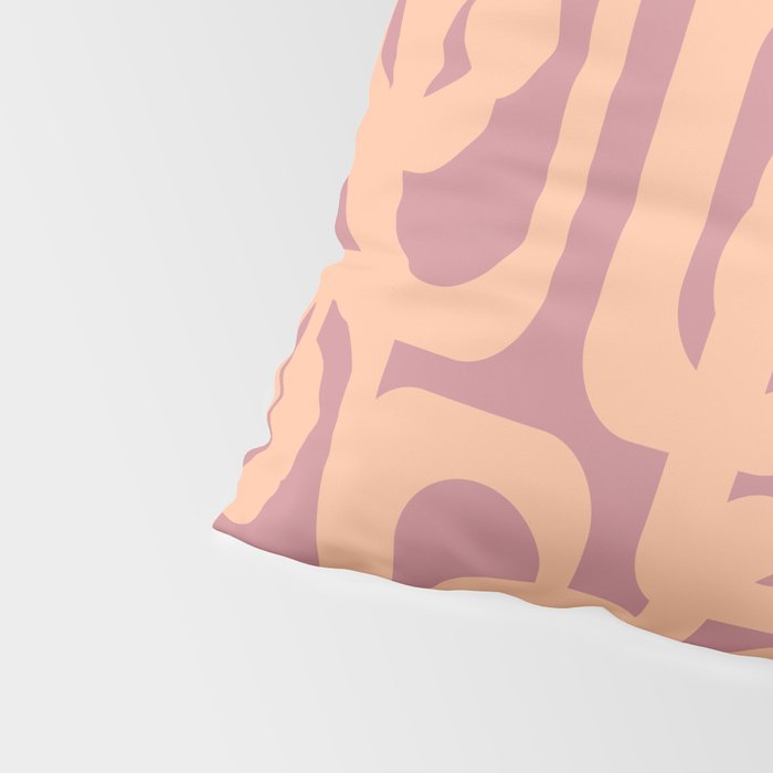 Mid Century Modern Loop Pattern Peach and Plum Mauve Pillow Sham Gallery Image 4