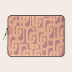 Mid Century Modern Loop Pattern Peach and Plum Mauve Laptop Sleeve Gallery Image 1