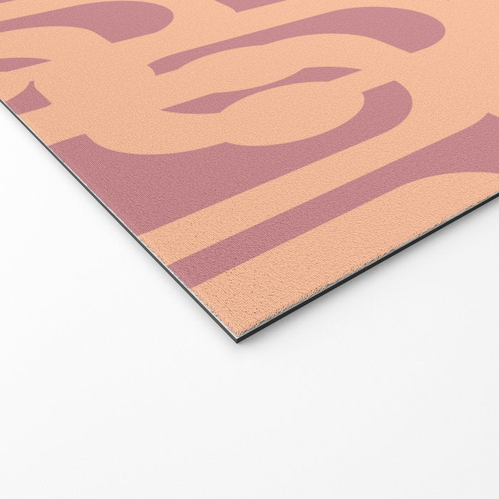 Mid Century Modern Loop Pattern Peach and Plum Mauve Welcome Mat Gallery Image 2