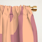 Mid Century Modern Loop Pattern Peach and Plum Mauve Window Curtain Gallery Image 2