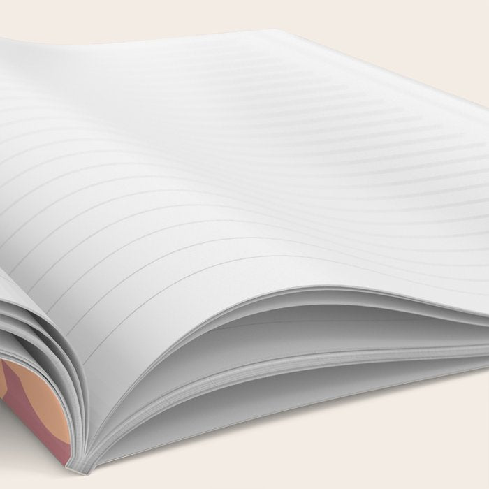 Mid Century Modern Loop Pattern Peach and Plum Mauve Notebook Gallery Image 2