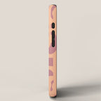 Mid Century Modern Loop Pattern Peach and Plum Mauve iPhone Case Gallery Image 2