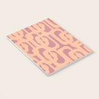 Mid Century Modern Loop Pattern Peach and Plum Mauve Notebook Gallery Image 3