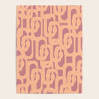 Mid Century Modern Loop Pattern Peach and Plum Mauve Poster Gallery Image 4