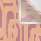 Mid Century Modern Loop Pattern Peach and Plum Mauve Wall Tapestry Gallery Image 3