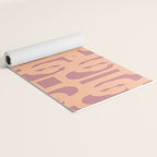 Mid Century Modern Loop Pattern Peach and Plum Mauve Yoga Mat Gallery Image 2