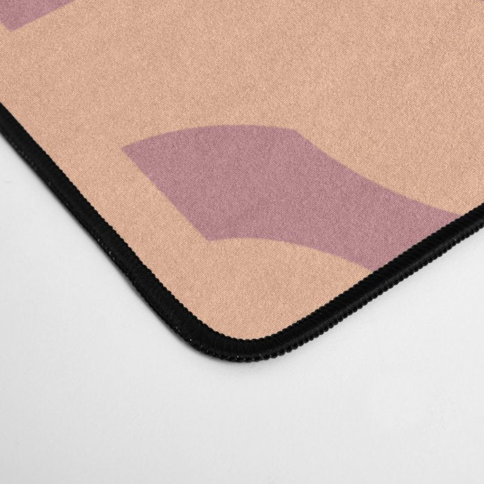 Mid Century Modern Loop Pattern Peach and Plum Mauve Desk Mat Gallery Image 4