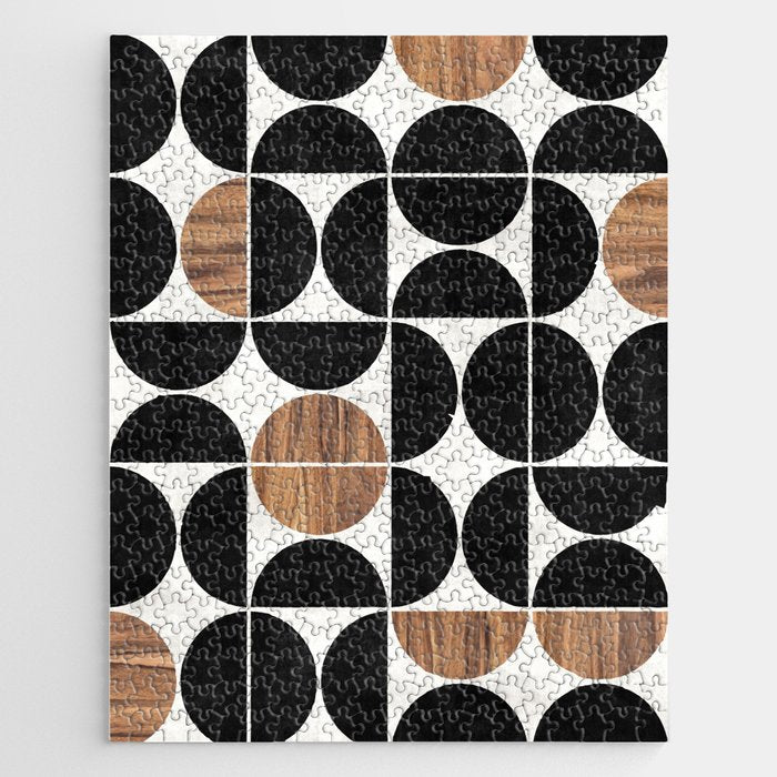 Mid-Century Modern Pattern No.1 - Concrete and Wood Jigsaw Puzzle Gallery Image 1