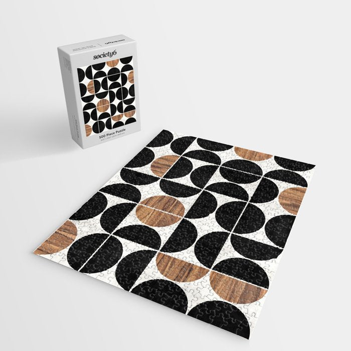 Mid-Century Modern Pattern No.1 - Concrete and Wood Jigsaw Puzzle Gallery Image 2