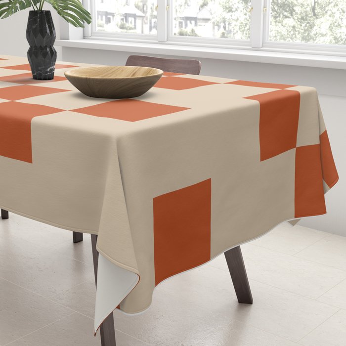 Checked in Burnt Orange Tablecloth Gallery Image 3