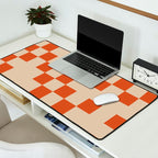 Checked in Burnt Orange Desk Mat Gallery Image 2