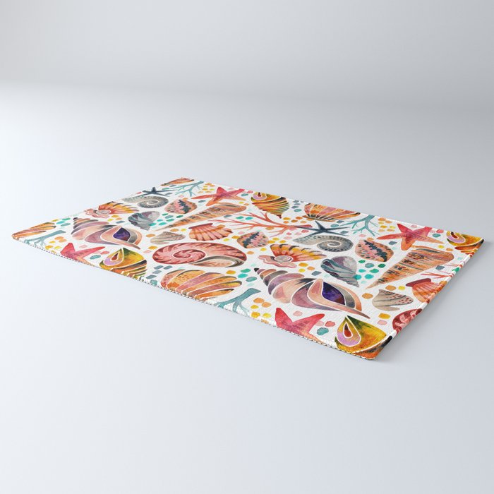 Painted Seashells - Coral & Blue Rug Gallery Image 3