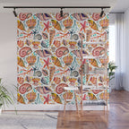 Painted Seashells - Coral & Blue Wall Mural Gallery Image 1
