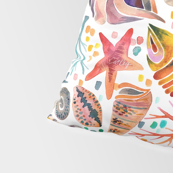 Painted Seashells - Coral & Blue Pillow Sham Gallery Image 4