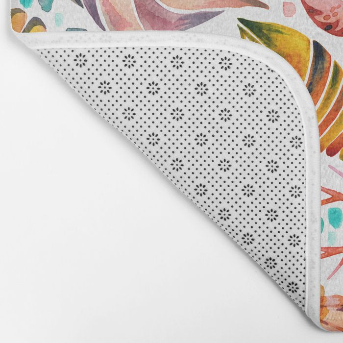 Painted Seashells - Coral & Blue Bath Mat Gallery Image 2
