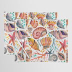 Painted Seashells - Coral & Blue Placemat Gallery Image 1