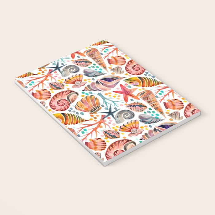 Painted Seashells - Coral & Blue Notebook Gallery Image 3