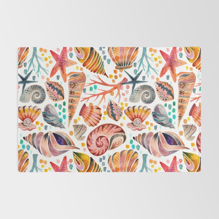 Painted Seashells - Coral & Blue Rug Gallery Image 2
