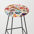 Painted Seashells - Coral & Blue Stool Gallery Image 2
