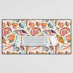 Painted Seashells - Coral & Blue Desk Mat Gallery Image 1