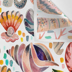 Painted Seashells - Coral & Blue Wall Tapestry Gallery Image 3