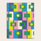 Mid Century Modern Colorful Rektangel Maximalist Pattern Green Pink Yellow Blue Notebook Gallery Image 4