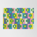 Mid Century Modern Colorful Rektangel Maximalist Pattern Green Pink Yellow Blue Rug Gallery Image 2