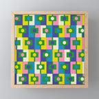 Mid Century Modern Colorful Rektangel Maximalist Pattern Green Pink Yellow Blue Mini Art Print Gallery Image 1