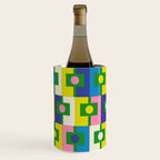 Mid Century Modern Colorful Rektangel Maximalist Pattern Green Pink Yellow Blue Wine Chiller Gallery Image 2
