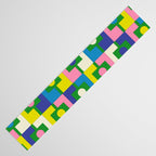 Mid Century Modern Colorful Rektangel Maximalist Pattern Green Pink Yellow Blue Table Runner Gallery Image 3