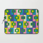 Mid Century Modern Colorful Rektangel Maximalist Pattern Green Pink Yellow Blue Laptop Sleeve Gallery Image 1