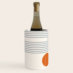 Mid Century Modern Geometric 88 in Navy Blue and Orange (Rainbow and Sun Abstraction) Wine Chiller Gallery Image 2