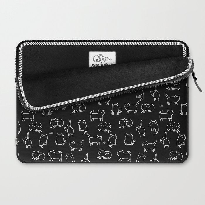 Black cats on black Laptop Sleeve Gallery Image 2